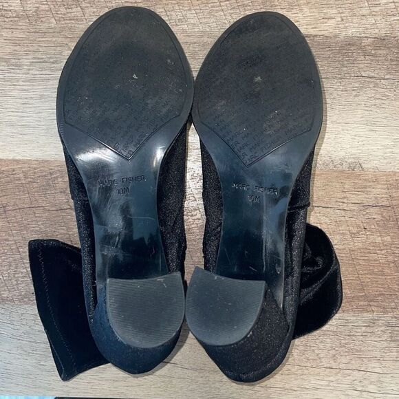 Marc Fisher Womens Lizzy Stretch Textile Velvet Block Heeled Boots Black Size 10 - Picture 9 of 11